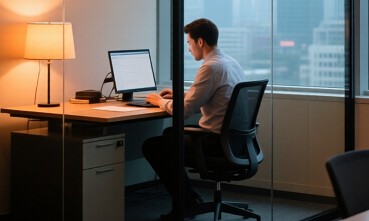 臥室衣帽間使用木質懸吊式拉門分隔的設計圖片